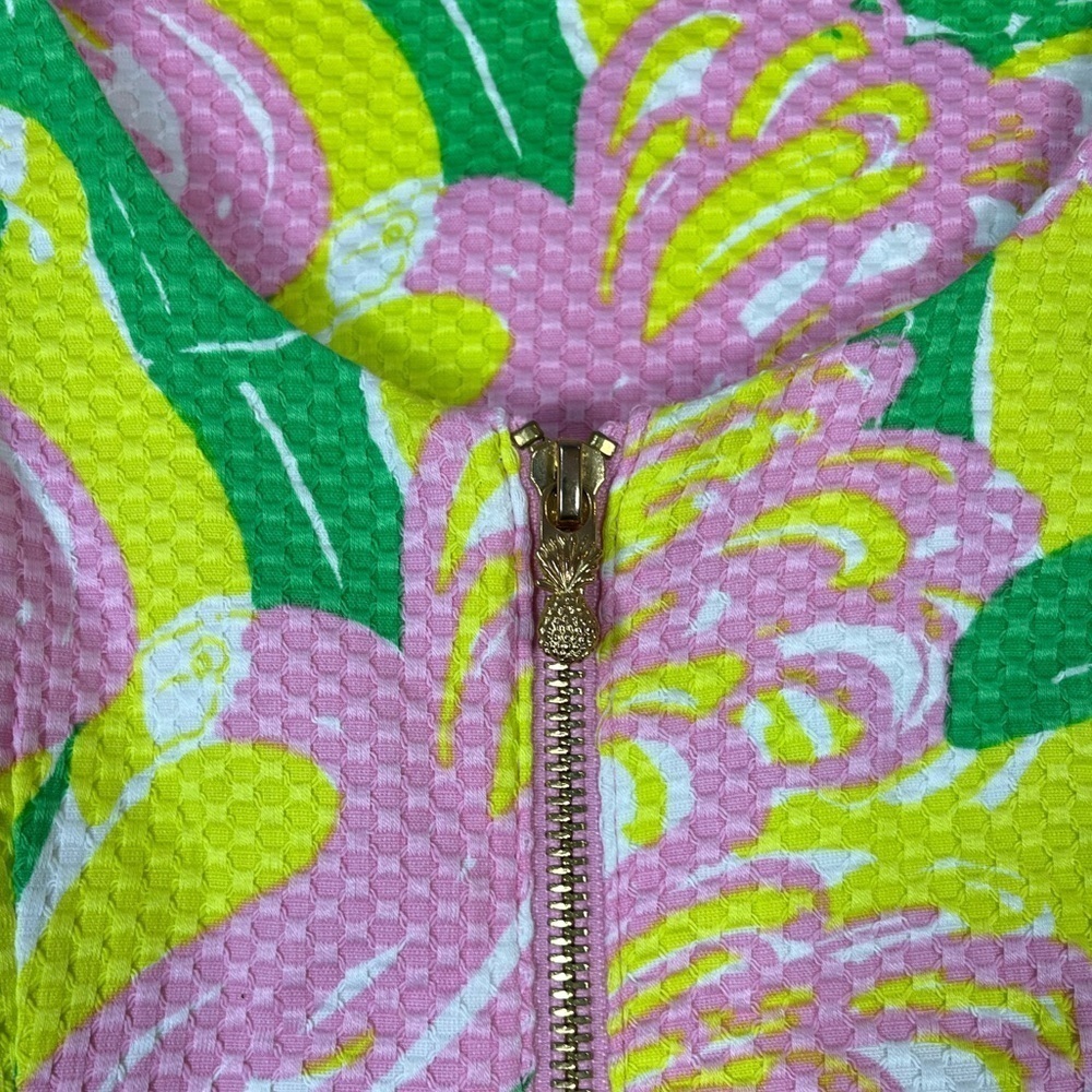 Lilly Pulitzer Pink Green Yellow Fan Dance Shift Dress Size 2 - Picture 5 of 8